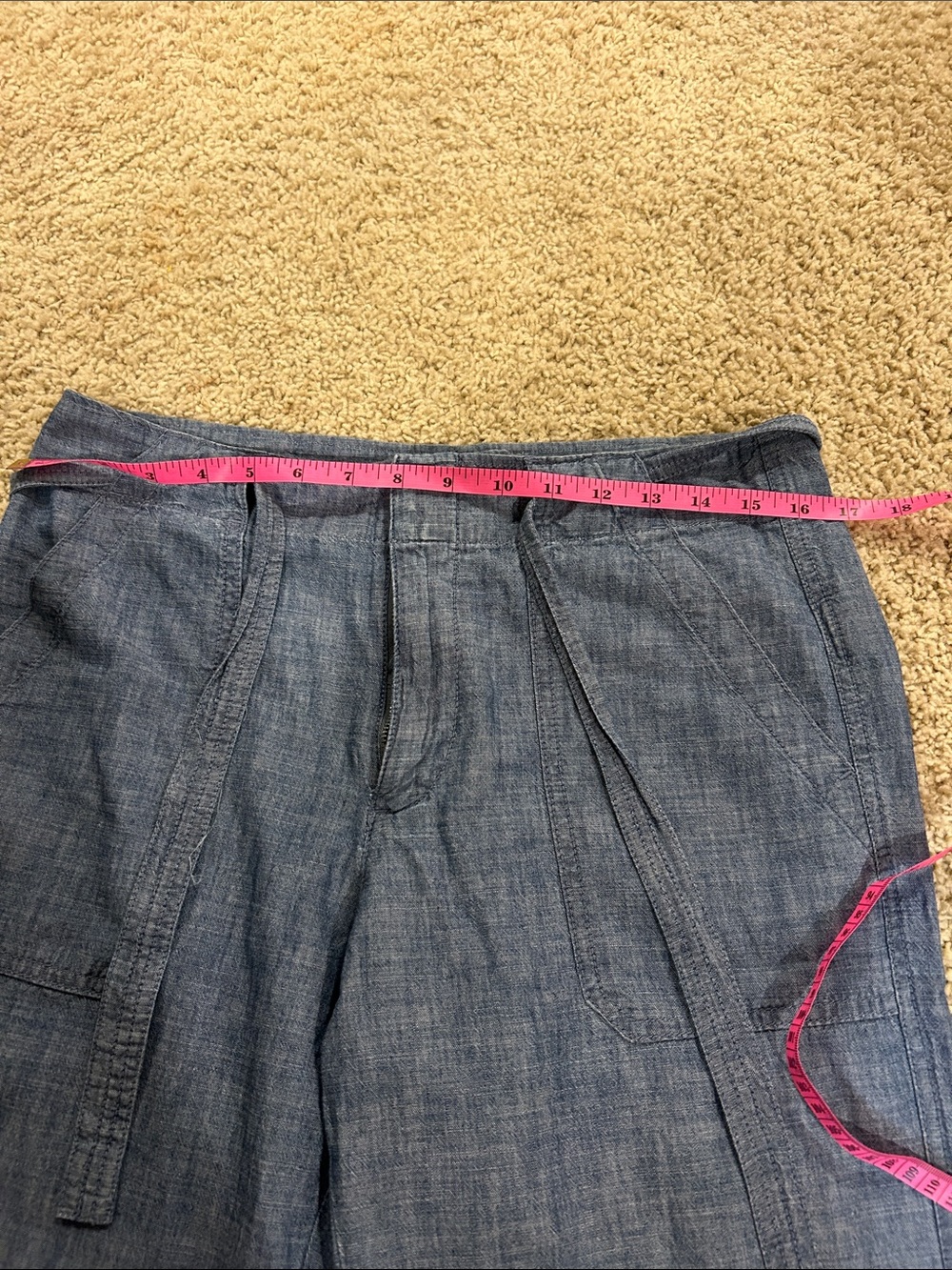 GAP Chambray Wide-Leg Trousers - Denim Blue - Picture 2 of 10